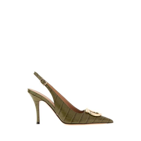 FERRAGAMO Shoes - Salvatore Ferragamo Women Olive Green Leather Sara Pumps